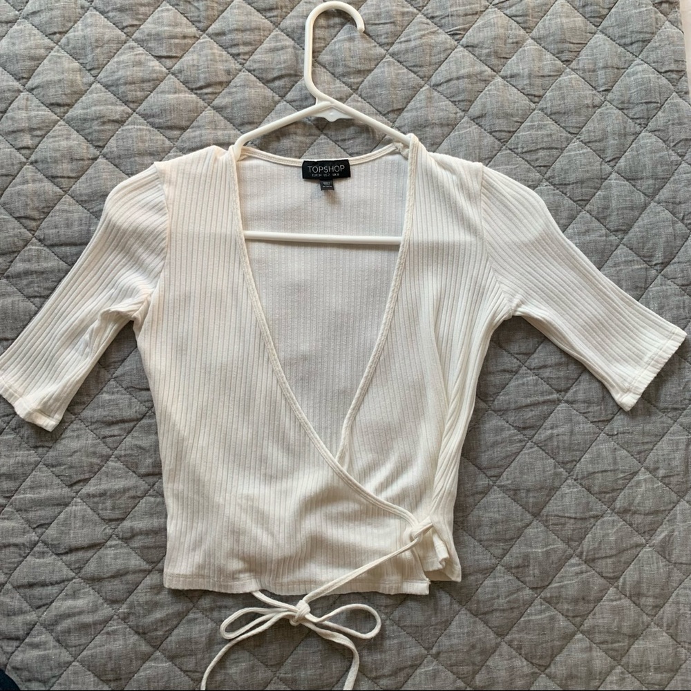 Topshop Cropped White Top